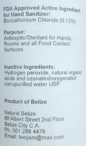Natural Belize - Advance Food-Safe Sanitizer Spray