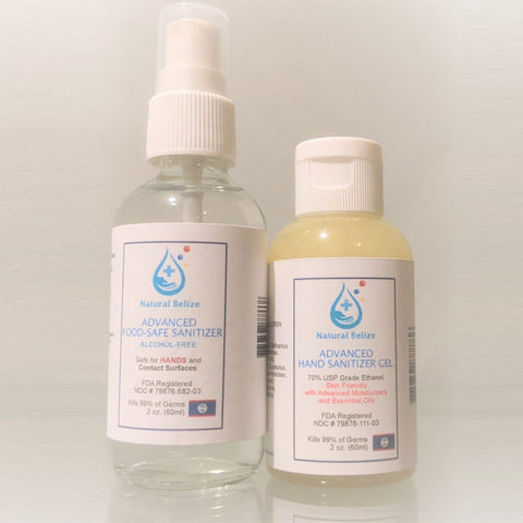 Natural Belize - Advance Hand Sanitizer Gel and Spray Dual Set